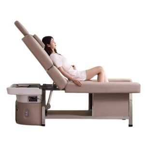 Head spa bed with footbath beige head spa