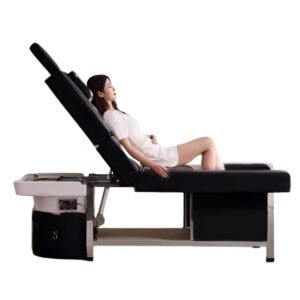 Head spa bed with foot bath black head spa